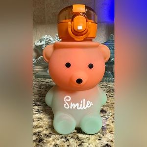 Brand new bear water bottle with strap and Stickers